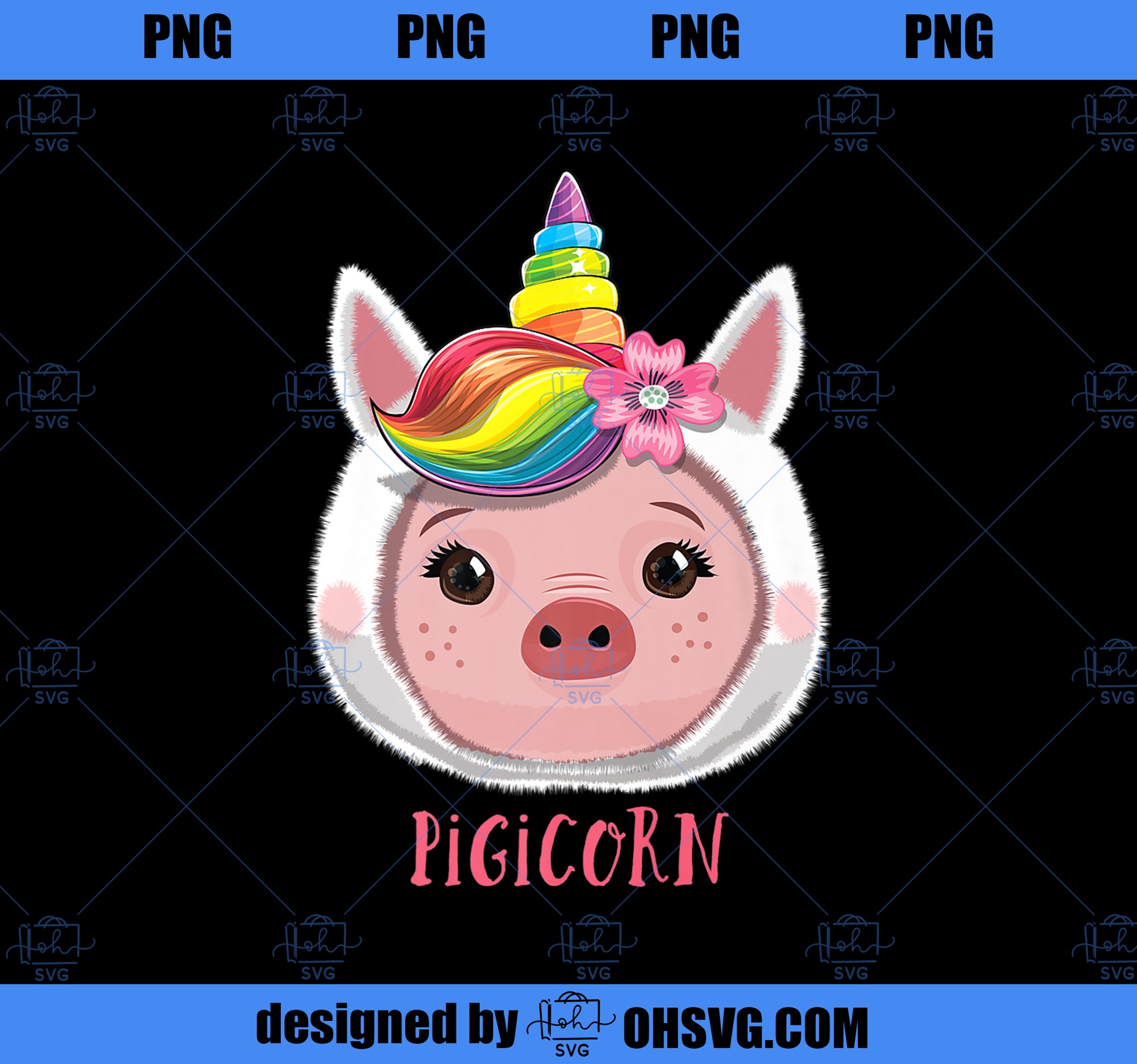 Pigicorn Pig Unicorn Shirt Girls Pig Gifts for Pig Lovers PNG, Magic Unicorn PNG, Unicorn PNG