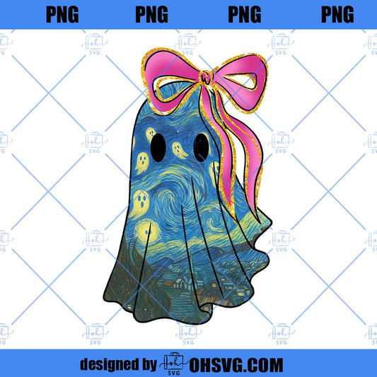 Preppy Ghost Coquette PNG, Floral Ghost PNG, Fall Png, Preppy Halloween PNG