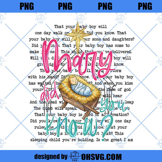 Preppy Mary Did You Know PNG, Doodle Font Christmas PNG, Faith Typewriter Quote, Christian Christmas Bible Verse Digital Download