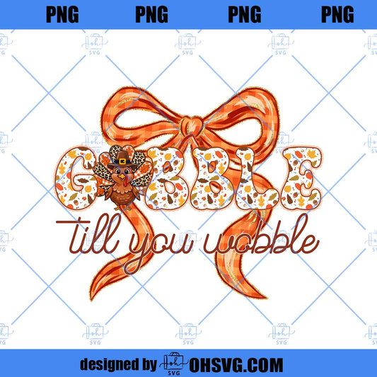 Preppy Thanksgiving Gobble Png, Till you wobble PNG, Floral Turkey Png, Thanksgiving Turkey Png, Fall Thankful png