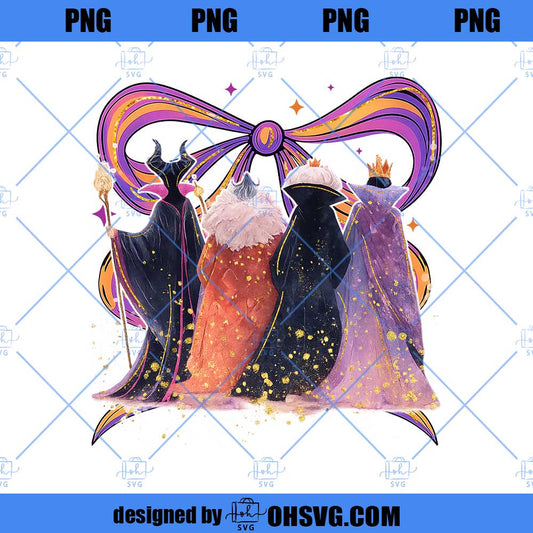 Preppy Villains Coquette Png, Cartoon Witches Bow Png, Witches Sisters Png