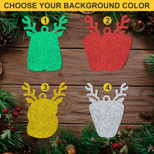 Reindeer Letter Glitter Ornaments, Christmas Gifts Name Tags, Retro Ornaments For The Family Holiday Keepsake Ornaments