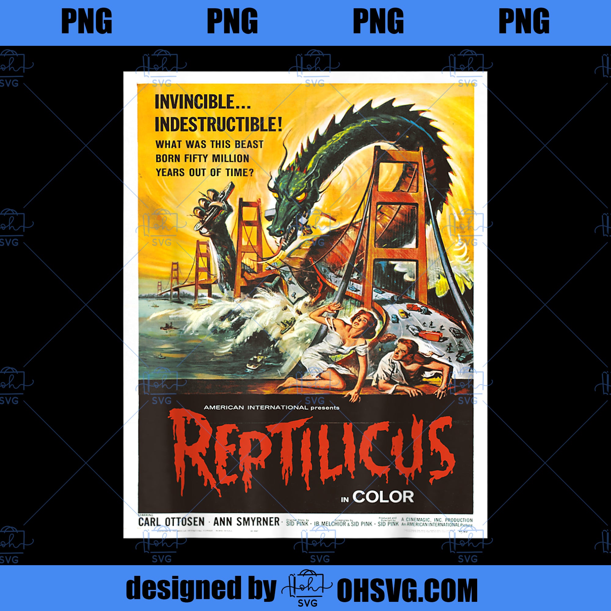 Reptilicus Danish American SciFi giant monster movie poster PNG, Movies PNG, monster movie PNG