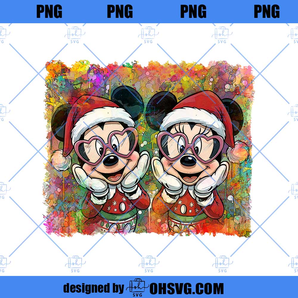 Retro 90s Winter Xmas Cartoon Couple Png, Trendy Mouse And Friends Christmas Png, Tis The Season Cartoon Png, Cute Holiday Characters Png