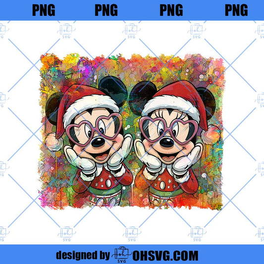 Retro 90s Winter Xmas Cartoon Couple Png, Trendy Mouse And Friends Christmas Png, Tis The Season Cartoon Png, Cute Holiday Characters Png