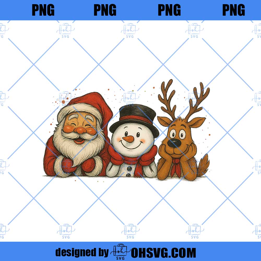 Retro Christmas Believe In The Magic Png, Santa Claus Design, Reindeer Holiday Art, Whimsical Holiday Friends