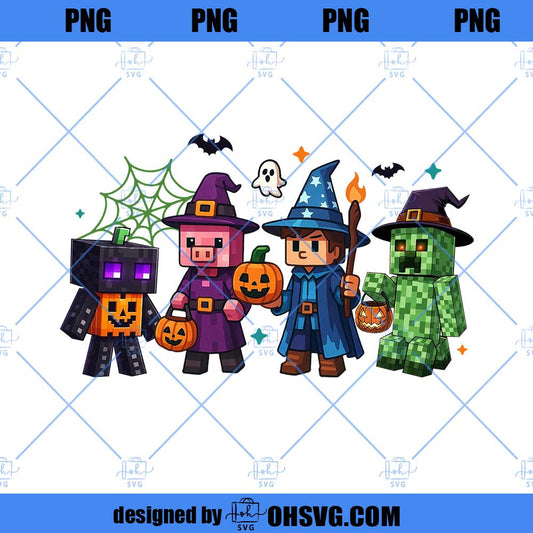 Retro Gamer Halloween Png, Pumpkin Gamer Png, Witchy Ghost Pumpkin Png, Preppy Halloween Boys