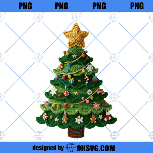 Retro Latch Hook Yarn Crochet Christmas Tree Png, Cute Knitting Xmas Tree Png, Merry And Bright Shirt Png, Trendy Crochet Png, Digital File.png
