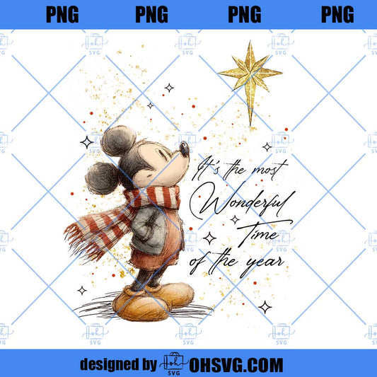 Retro Mickey Christmas PNG, Mickey Christmas PNG, Disney Christmas Holiday PNG