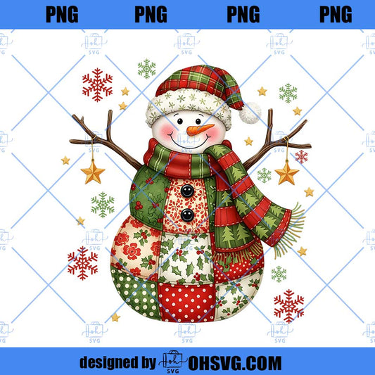 Retro Patchwork Snowman png, Merry Christmas Png, Christmas Patchwork Png, Christmas Coquette Snowmen Png