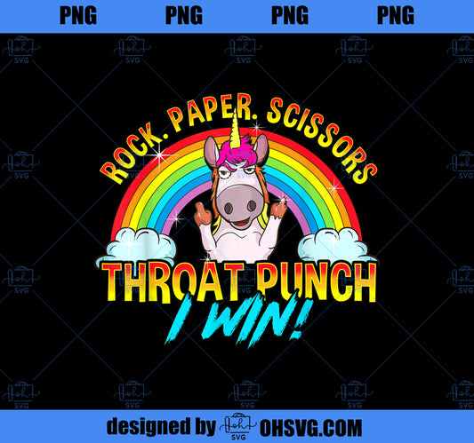 Rock Paper Scissors Throat Punch Unicorn I Win Shirt Unicorn PNG (1), Magic Unicorn PNG, Unicorn PNG