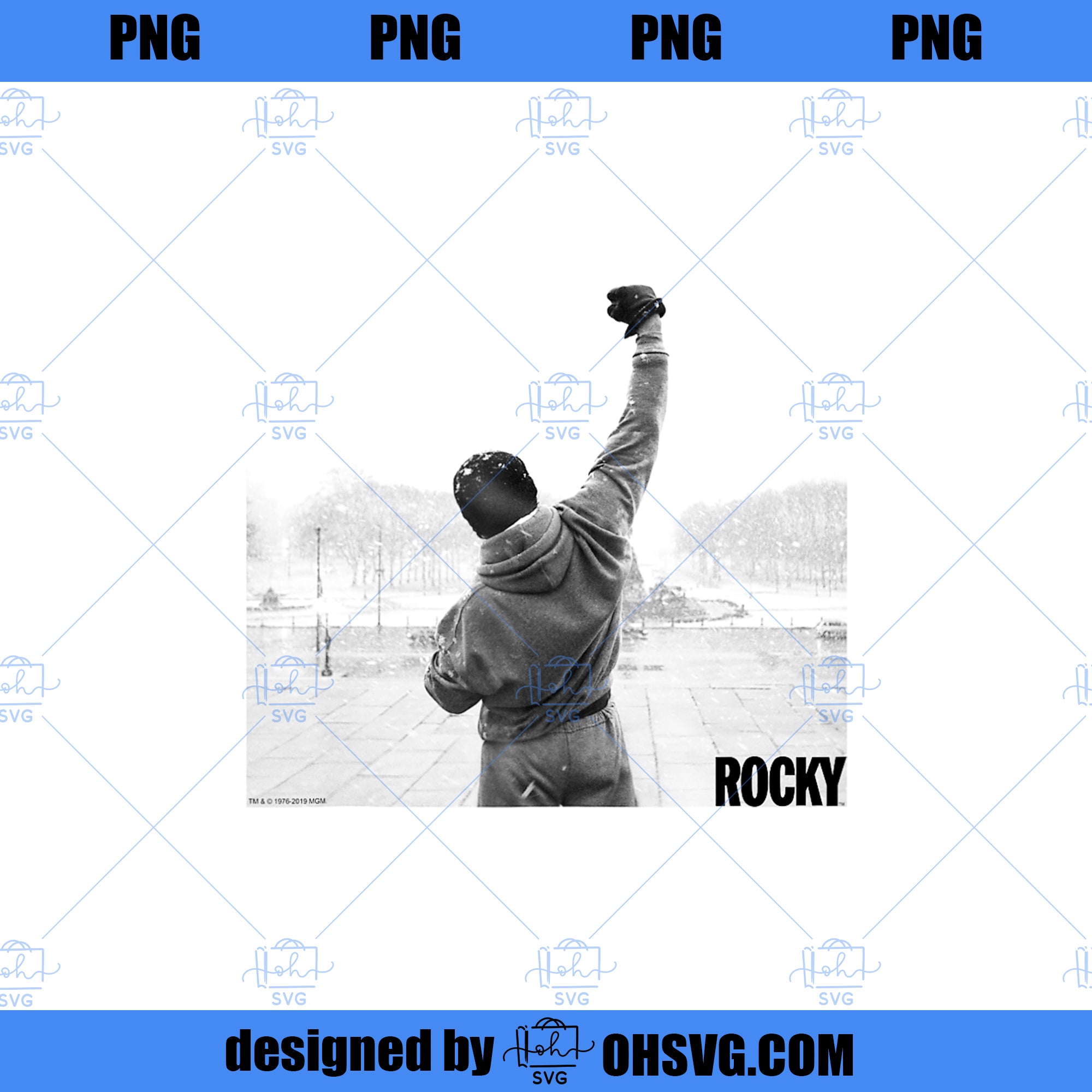 Rocky Fist Raise Grey Scale Movie Poster  PNG, Movies PNG, Rocky Fist PNG