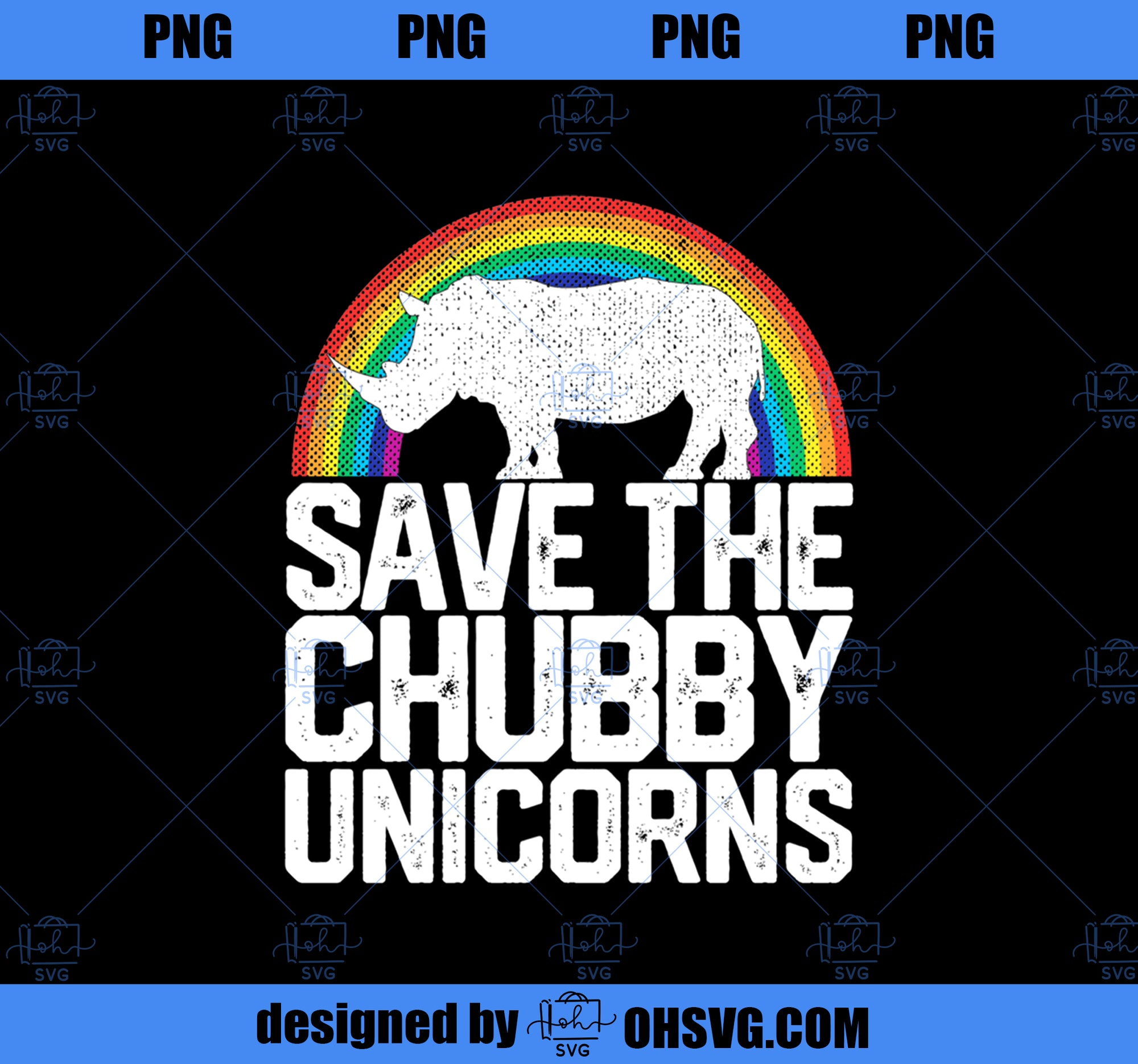 SAVE THE CHUBBY UNICORNS Rainbow Rhinoceros Rhino Gift  PNG, Magic Unicorn PNG, Unicorn PNG