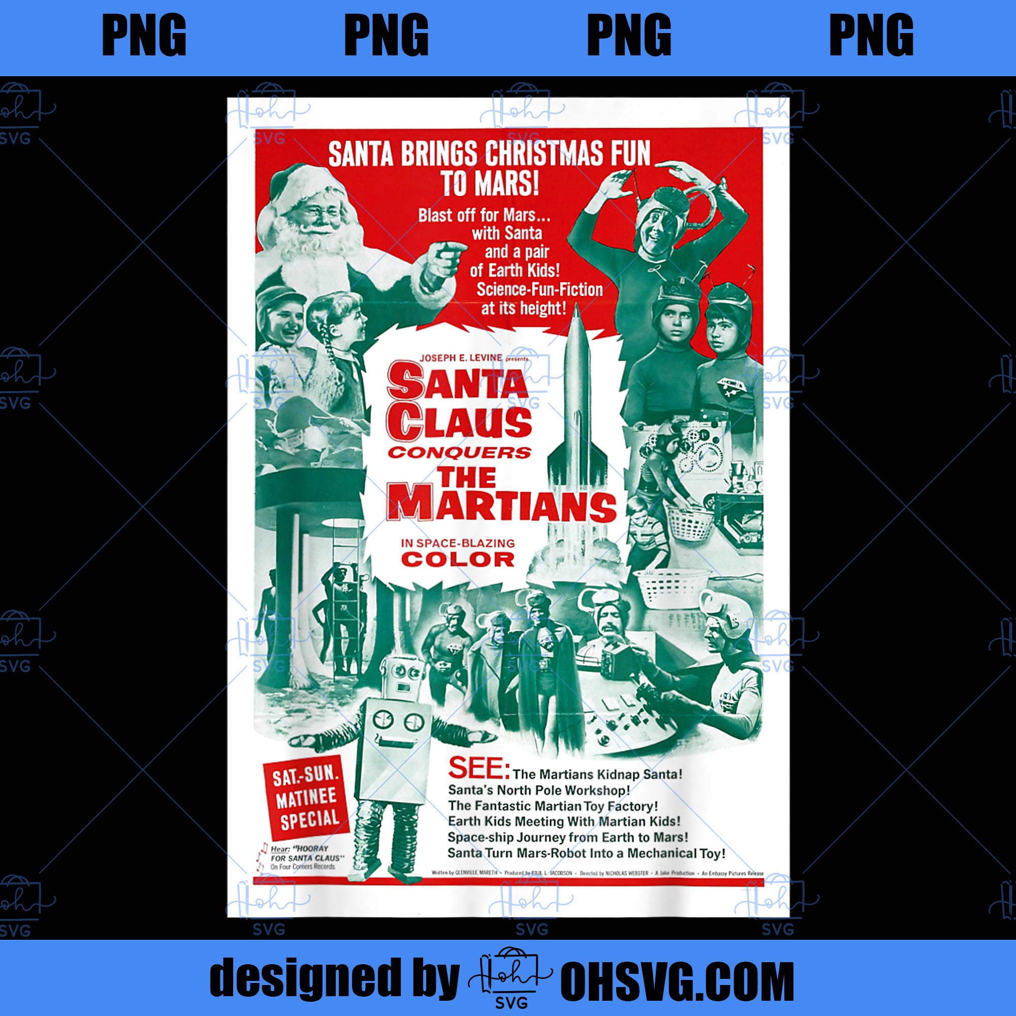 Santa Claus Conquers the Martians Movie Poster PNG, Movies PNG, Movie Poster PNG