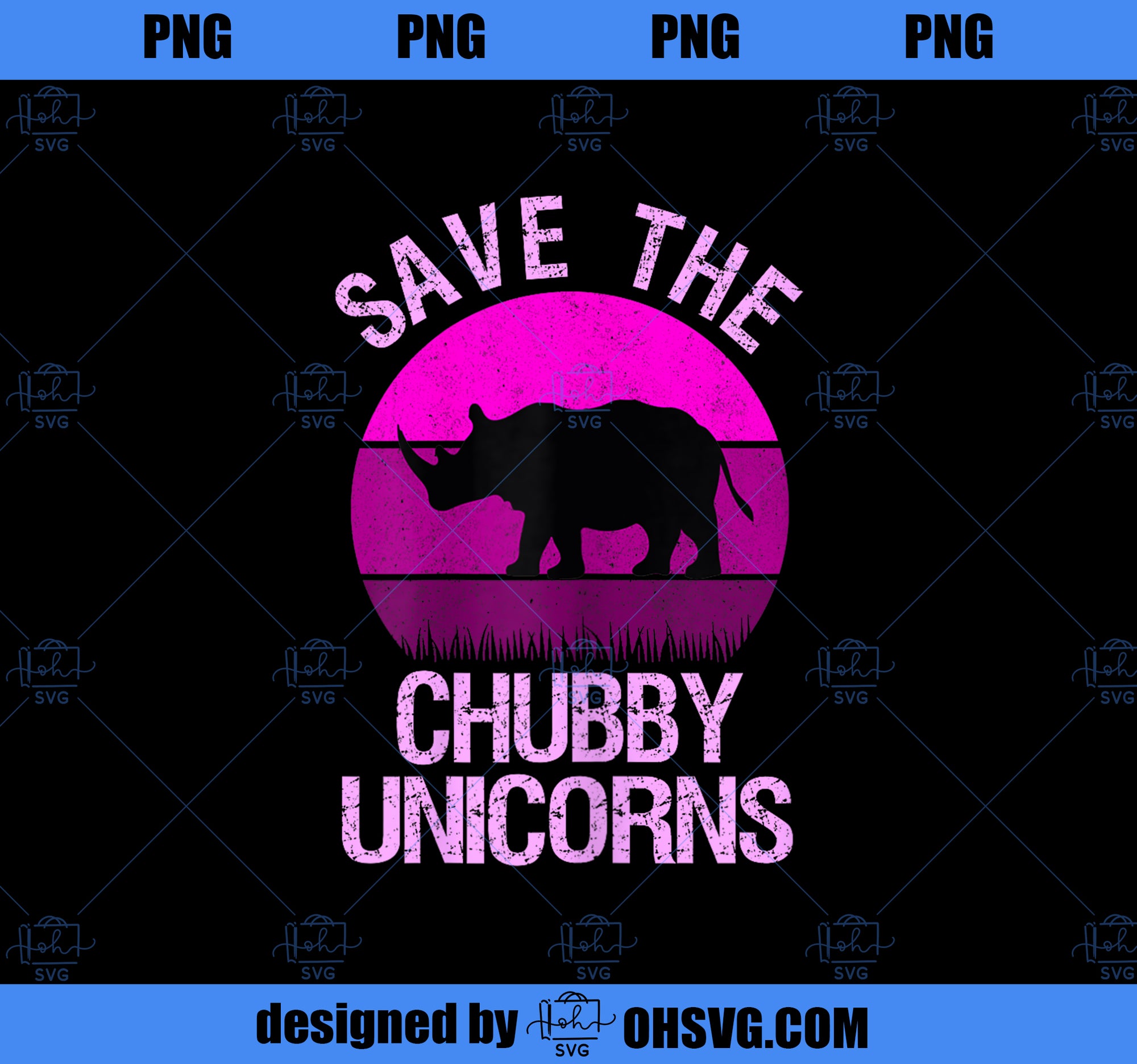 Save The Chubby Unicorns Retro Style Rhino gift PNG, Magic Unicorn PNG, Unicorn PNG