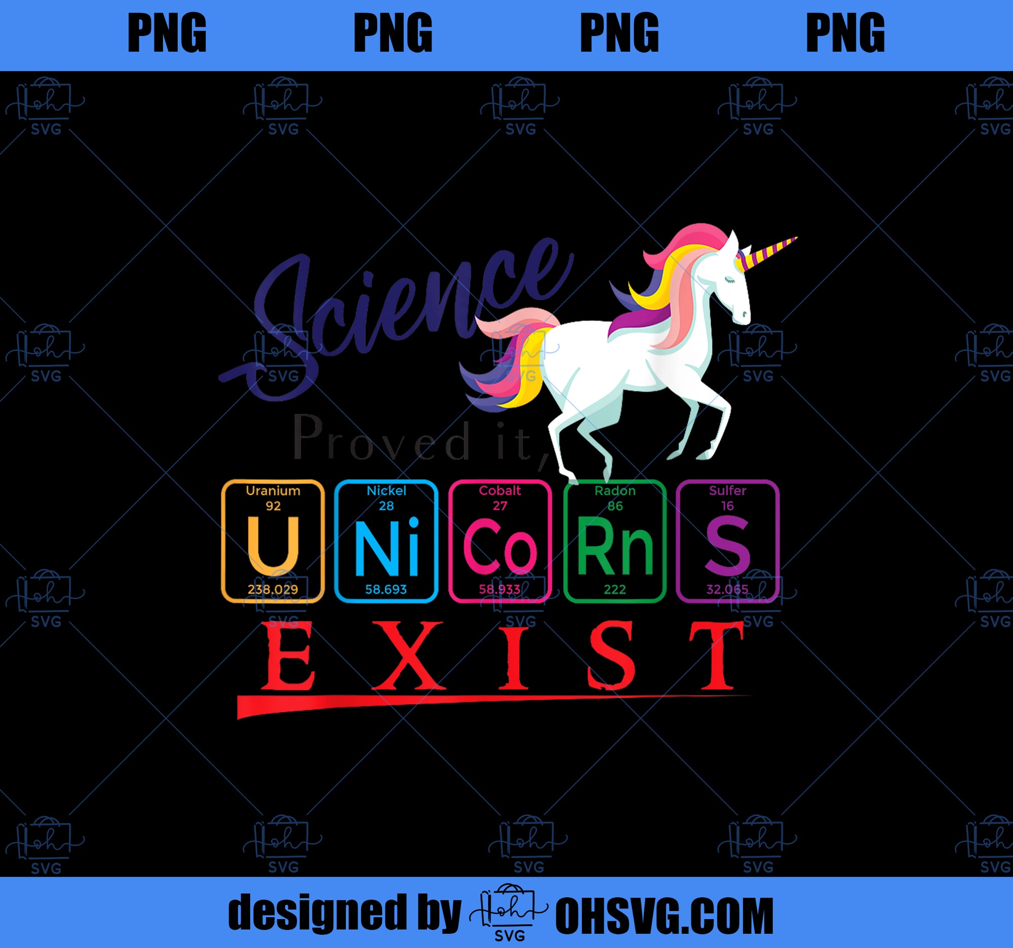 Science Proved It, Unicorns Exist, Periodic Table PNG, Magic Unicorn PNG, Unicorn PNG