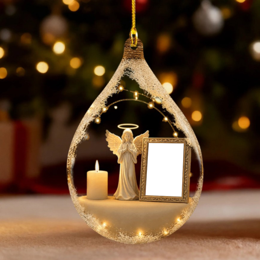Guardian Angel Photo Memorial - Personalized Acrylic Custom Shape Ornament