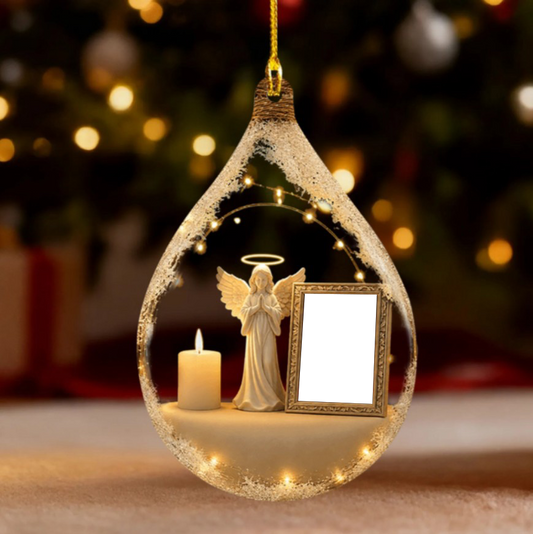 Guardian Angel Photo Memorial - Personalized Acrylic Custom Shape Ornament