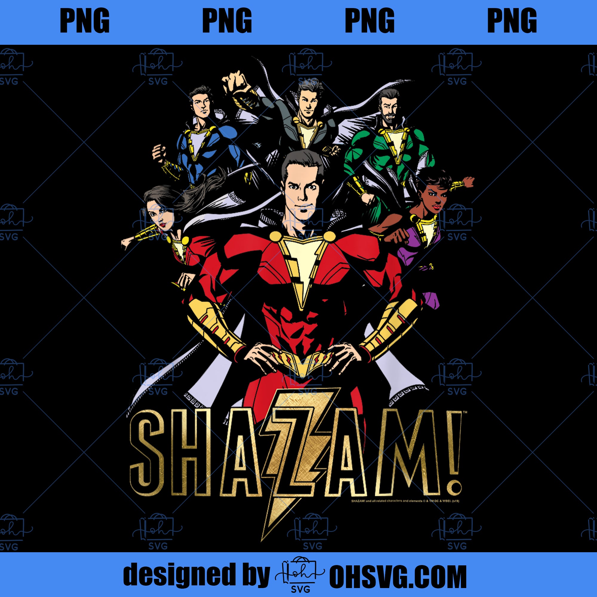 Shazam Movie Hero Group PNG, Movies PNG, Shazam PNG