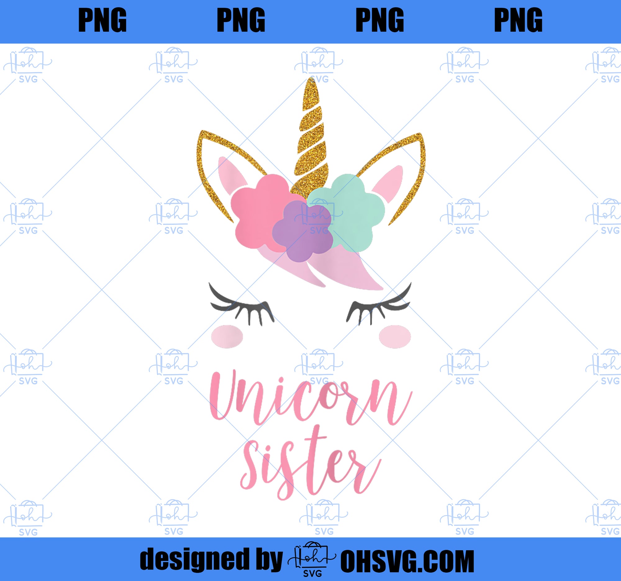 Sister Unicorn Shirt, Cute Unicorn Sister Gift PNG, Magic Unicorn PNG, Unicorn PNG