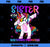 Sister of the Birthday Princess Dabbing Unicorn Sister Girl PNG, Magic Unicorn PNG, Unicorn PNG