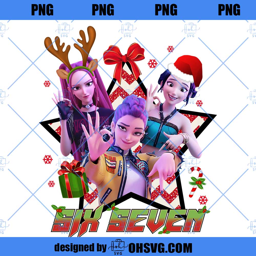 Six Seven 6 7 Meme Kpop Girls Band Christmas Png, Funny 67 Trend Social Media Png