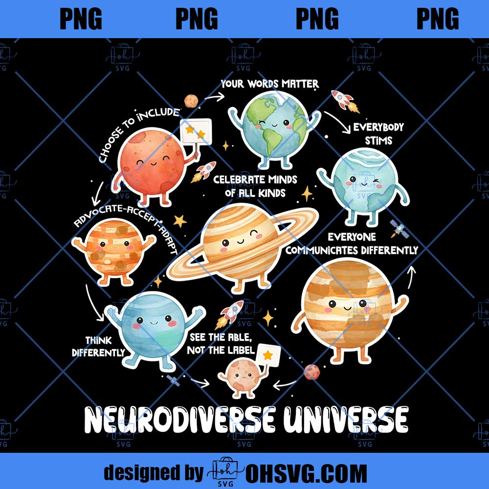 Space Neurodiversity PNG, Neurodiverse PNG, Sped Teacher PNG, Autism Awareness PNG, Special Education PNG