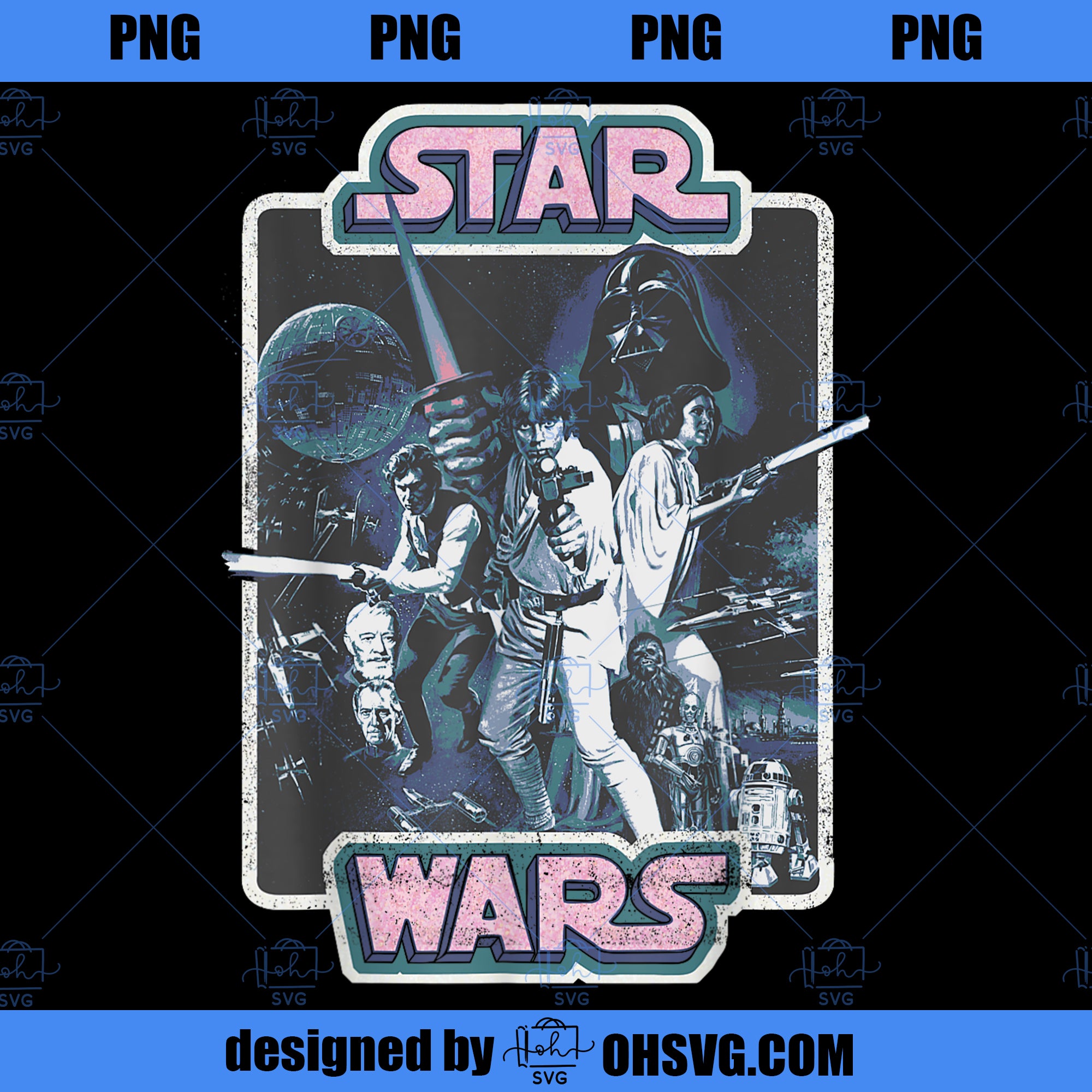 Star Wars A New Hope Vintage Movie Poster Graphic  PNG, Movies PNG, Star Wars PNG