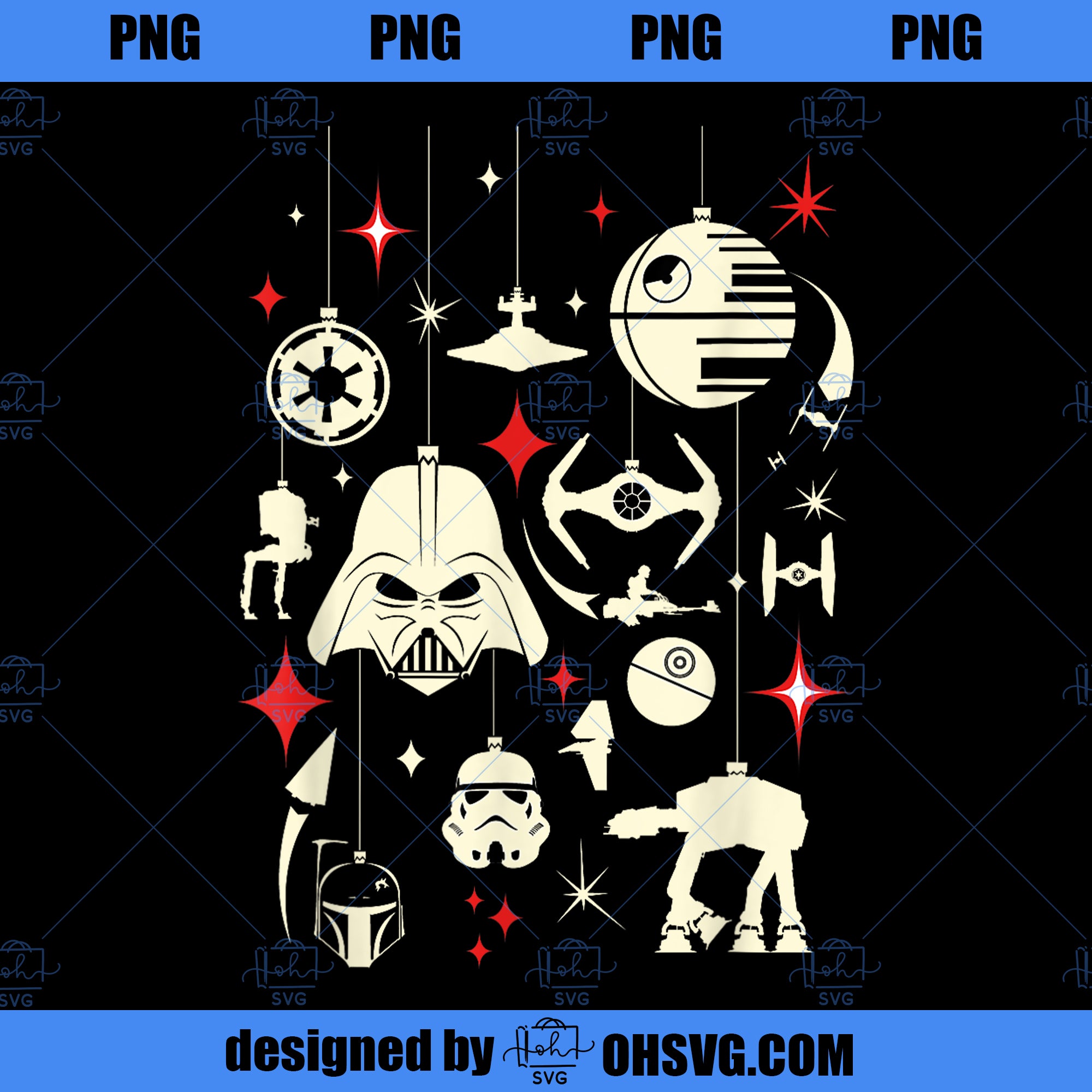 Star Wars Galactic Empire Ornaments Holiday PNG, Disney PNG, Star Wars ...