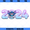 Disney Lilo Stitch Bursting Through Happy New Year 2024 PNG, Disney PNG, Lilo Stitch PNG