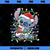 Disney Lilo Stitch Christmas Tangled Lights Portrait PNG, Disney PNG, Lilo Stitch PNG