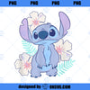 Disney Lilo Stitch Cute Face Hawaiian Flowers Portrait PNG, Disney PNG, Lilo Stitch PNG