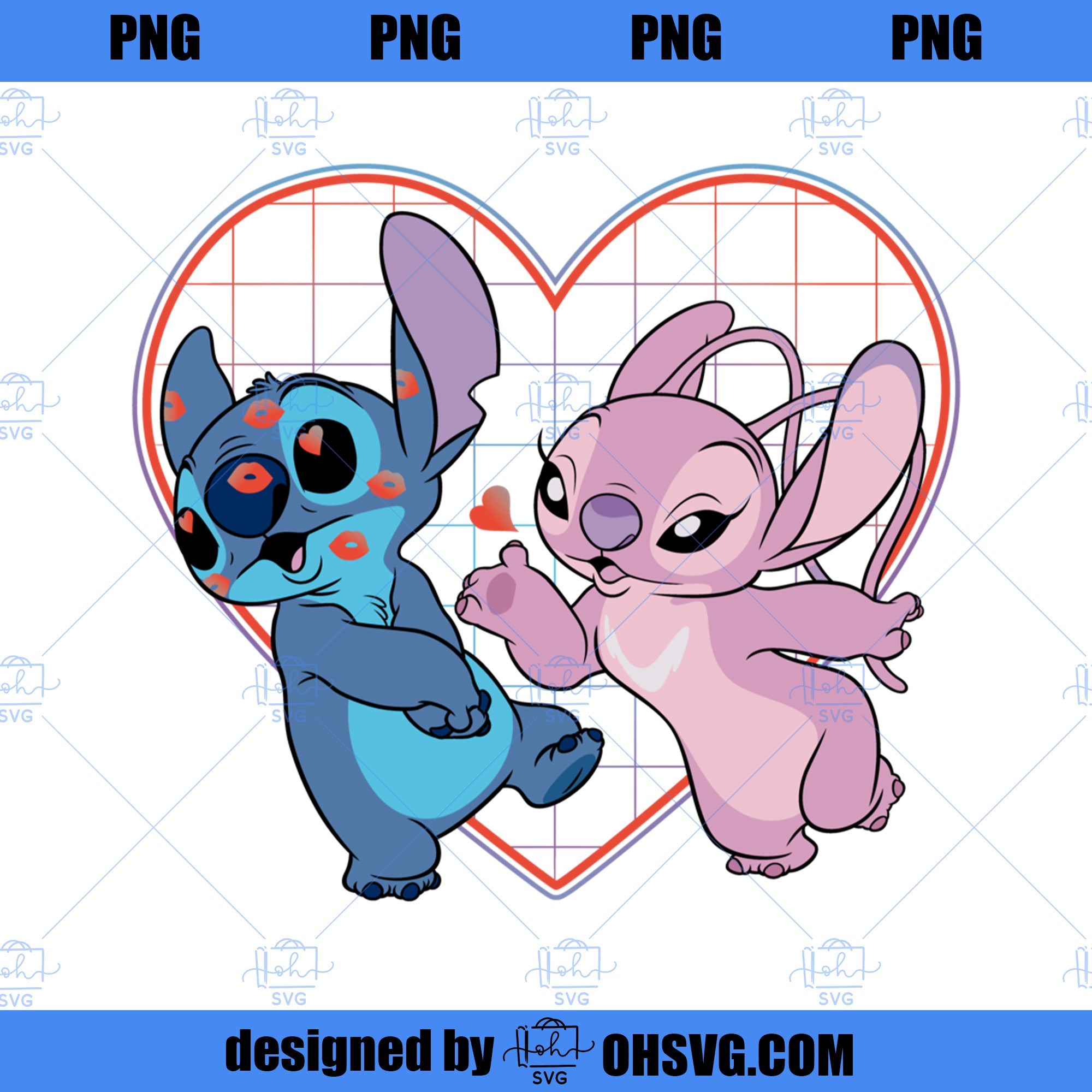 Disney Lilo and Stitch Angel Heart Kisses PNG, Disney PNG, Disney Lilo -  ohsvg