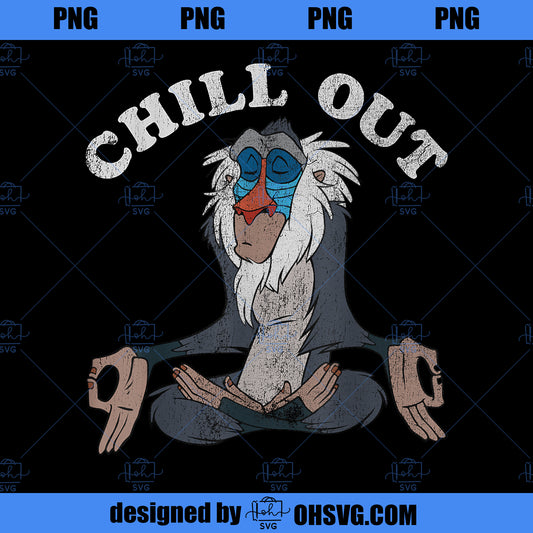 Disney Lion King Rafiki Chill Out Meditation Graphic PNG, Disney PNG, Lion King PNG