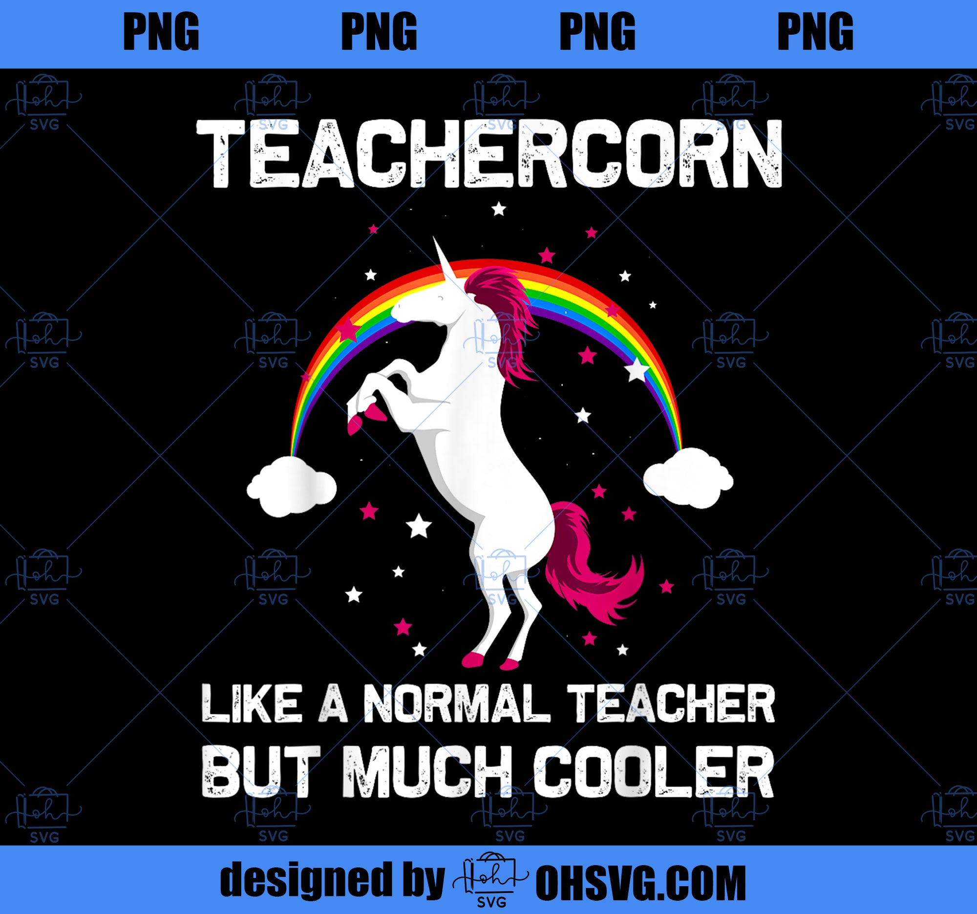 Teachercorn Funny Elementary School Teacher Unicorn Gift PNG, Magic Unicorn PNG, Unicorn PNG