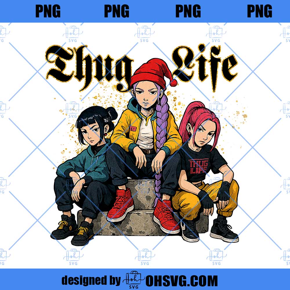 Thug Life Kpop Demon Hunster Png, Saja Girls Band Png, Huntrix Thug Life Png, Christmas Gift