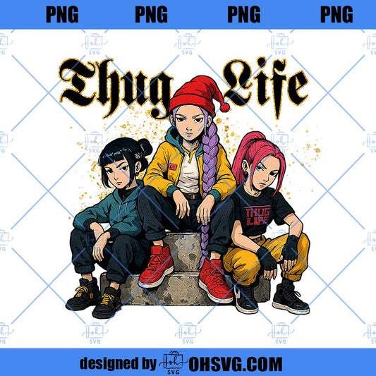 Thug Life Kpop Demon Hunster Png, Saja Girls Band Png, Huntrix Thug Life Png, Christmas Gift