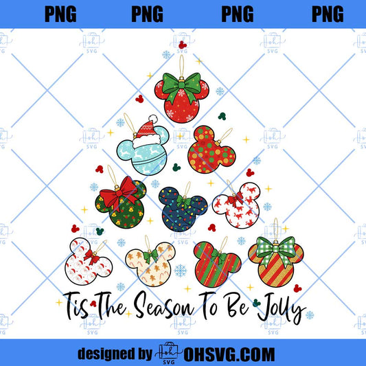 Tis The Season To Be Jolly Png, Magical Mouse Christmas PNG Doodle, Preppy Christmas Png, Magical Kingdom Cartoon Png