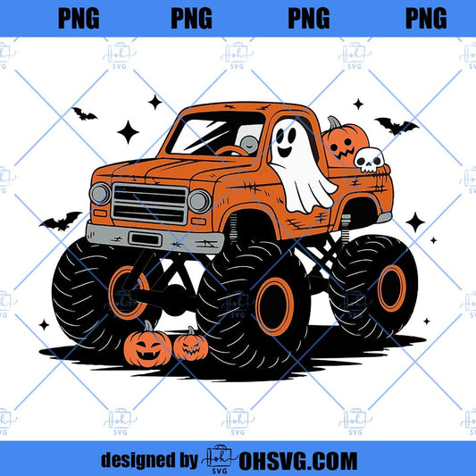 Truck Ghost Halloween PNG, Monster Truck PNG,  Ghost PNG, Spooky Season PNG