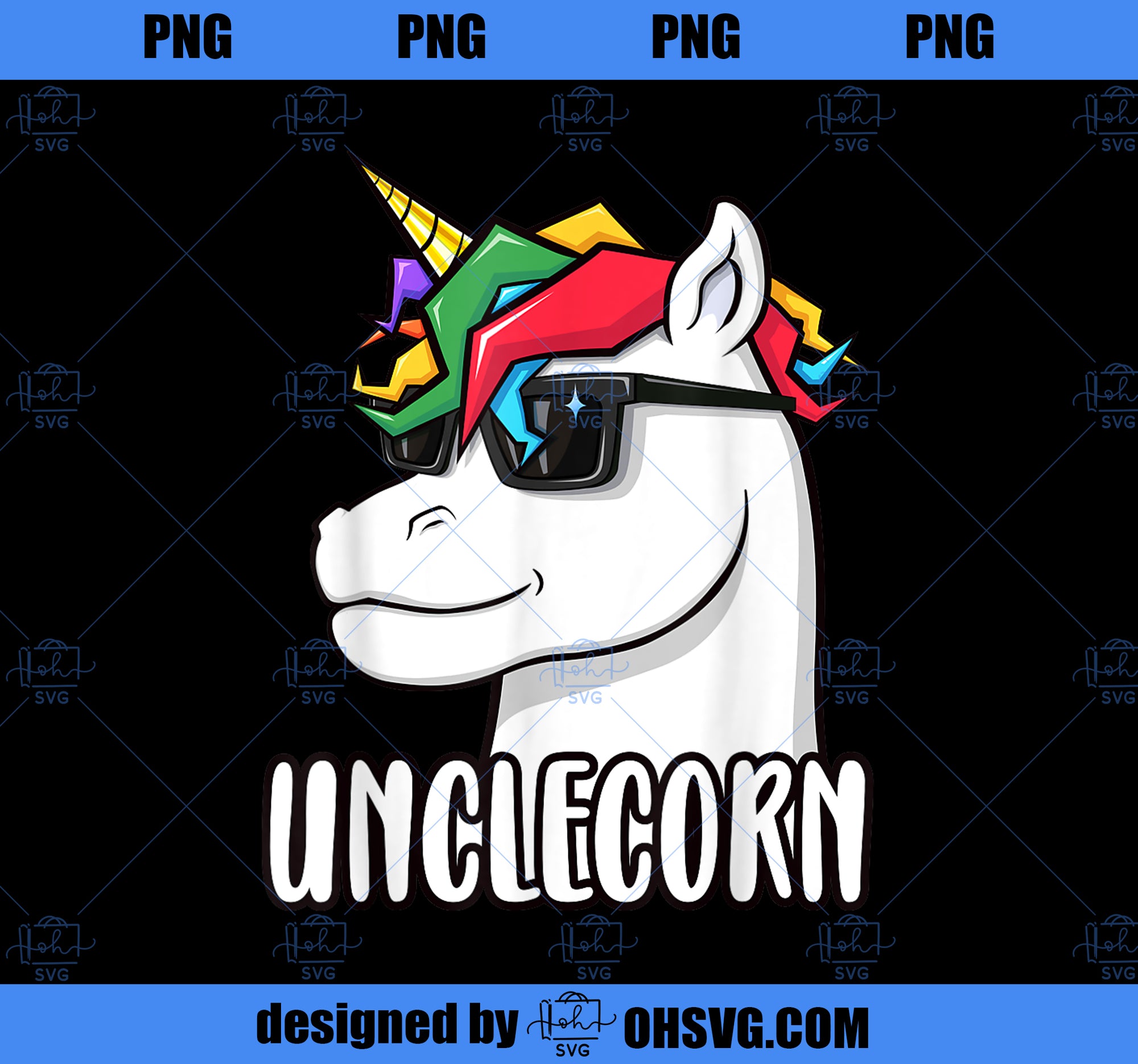 Unclecorn Unicorn Uncle Funny Birthday Gift PNG, Magic Unicorn PNG, Unicorn PNG