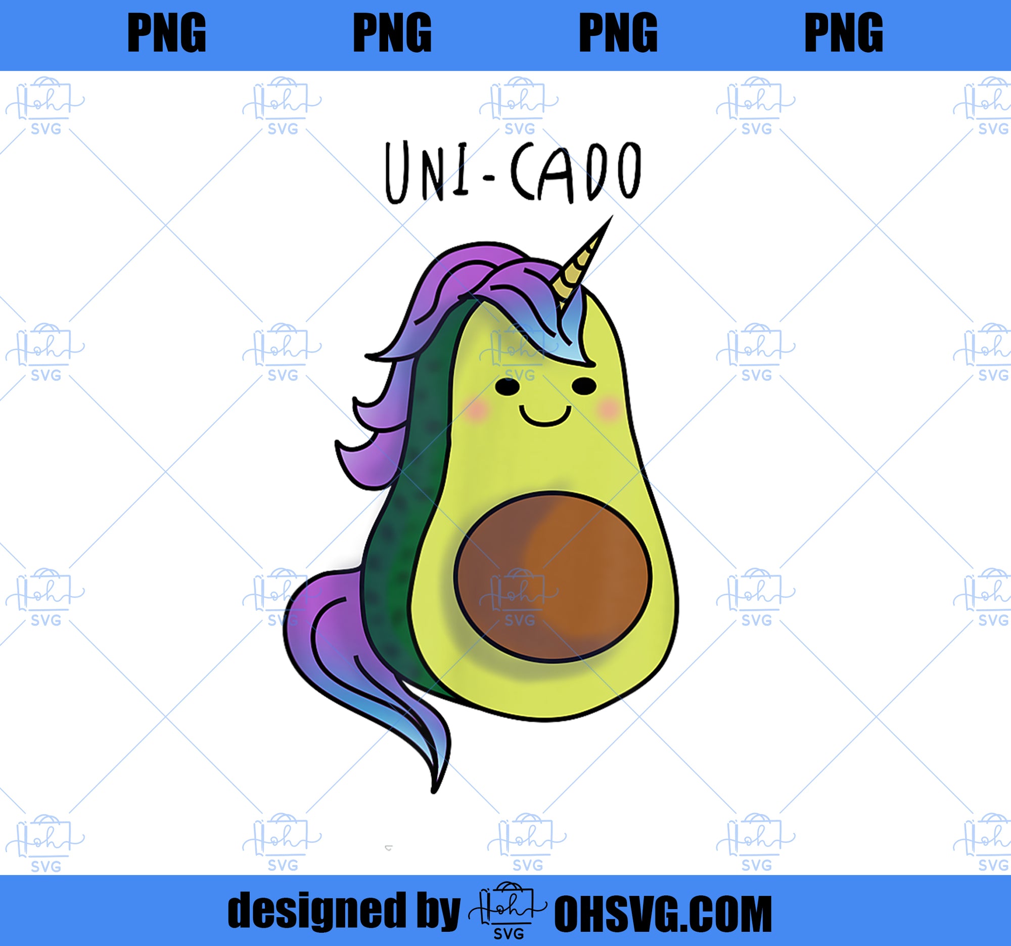 Uni Cado Unicorn Avocado Vegan Birthday Christmas gift PNG, Magic Unicorn PNG, Unicorn PNG