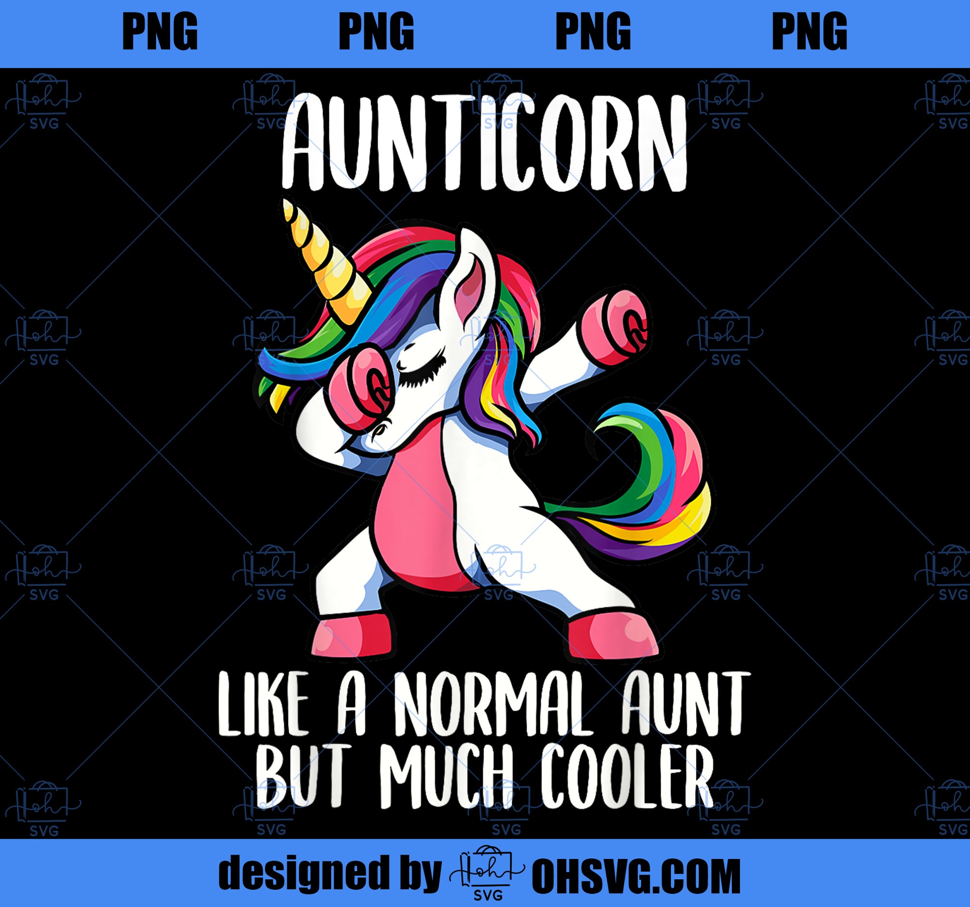 Unicorn Aunt Girl Birthday Party Apparel, AuntiCorn Cute PNG, Magic Unicorn PNG, Unicorn PNG