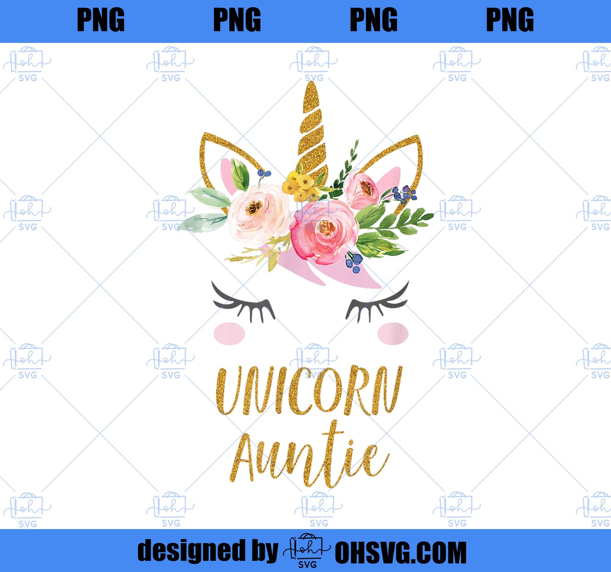 Unicorn Auntie Shirt, Floral Bouquet PNG, Magic Unicorn PNG, Unicorn PNG