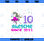 Unicorn Ballerina 10th Birthday Girl Gift Love Awesome 10 yo PNG, Magic Unicorn PNG, Unicorn PNG