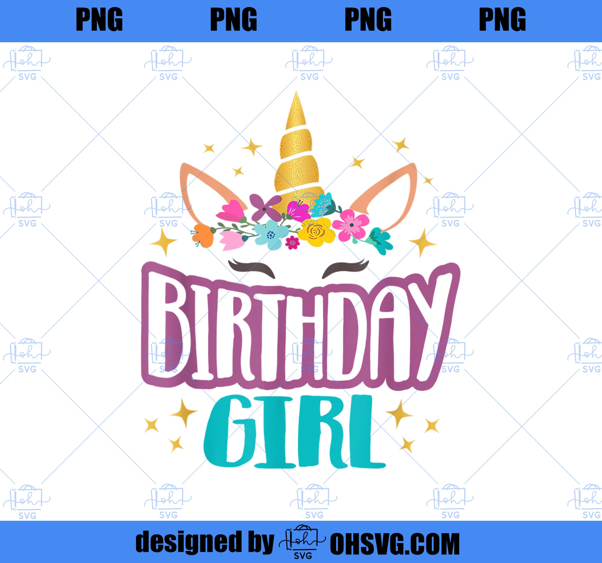 Unicorn Birthday Girl T Shirt Unicorns Party Squad Kids Gift PNG, Magic Unicorn PNG, Unicorn PNG