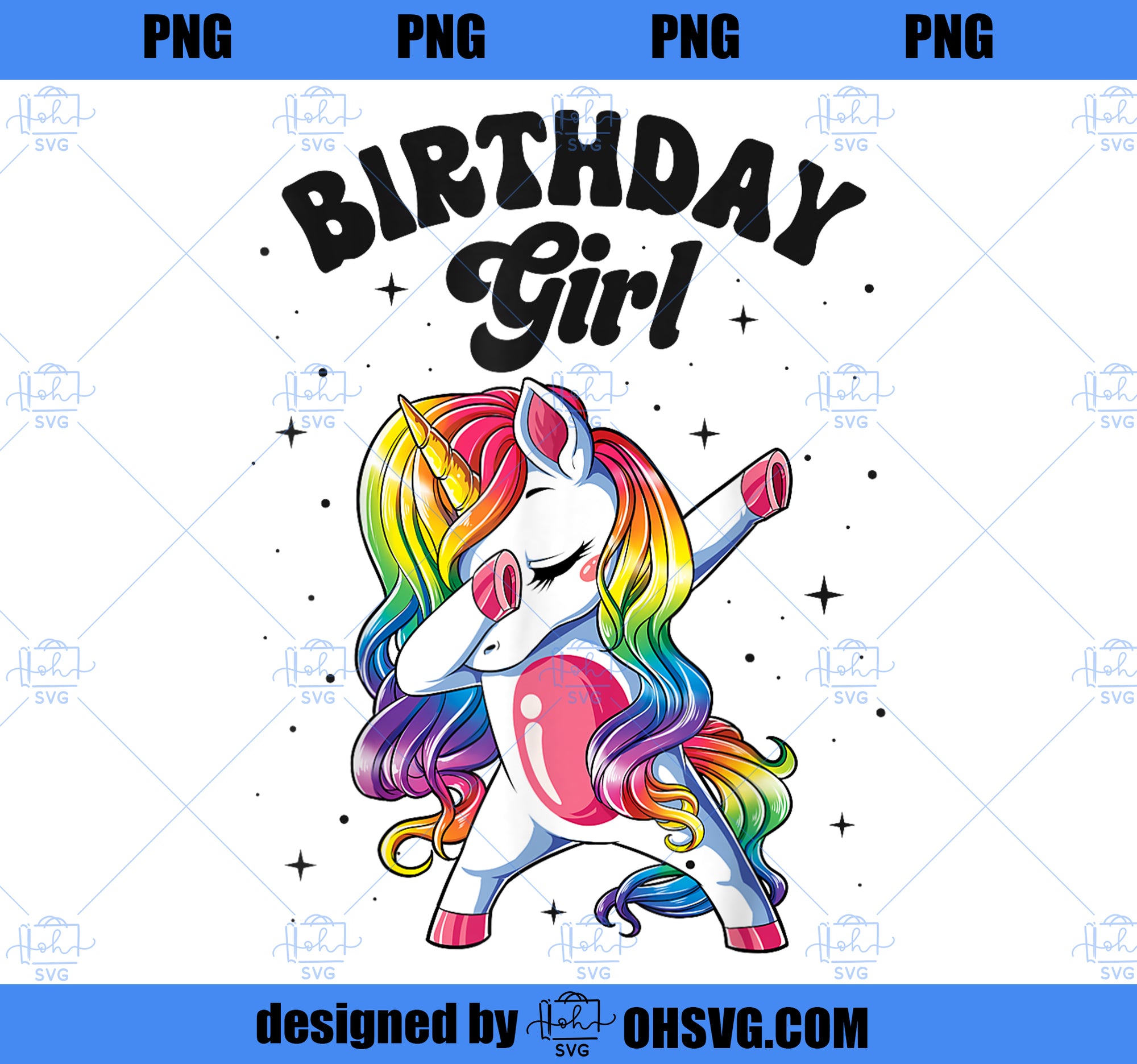 Unicorn Dabbing Birthday Girl Kids Rainbow Dab Dance Squad PNG, Magic Unicorn PNG, Unicorn PNG