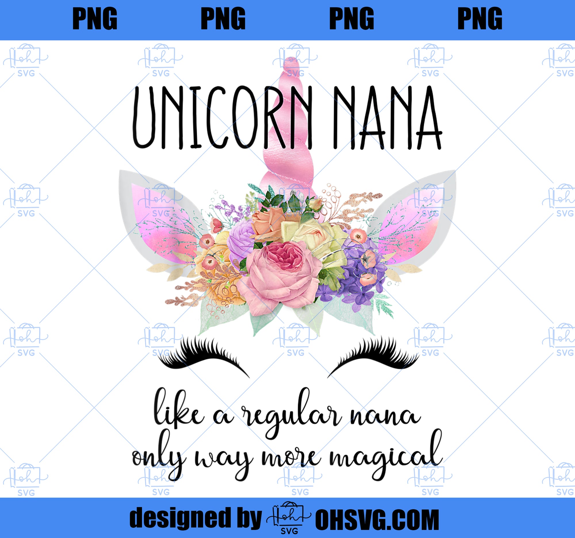 Unicorn Grandma of the Birthday Girl Unicorn Nana PNG, Magic Unicorn PNG, Unicorn PNG