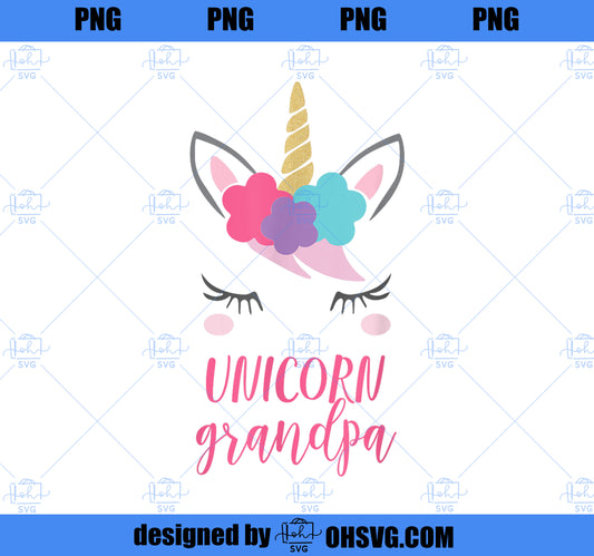 Unicorn Grandpa Gift, Unicorn Grandfather Shirt PNG, Magic Unicorn PNG, Unicorn PNG