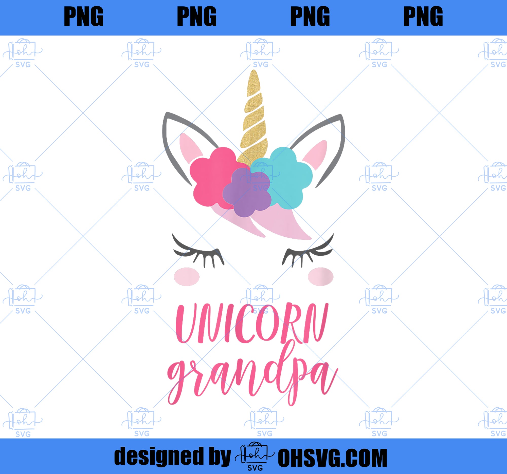 Unicorn Grandpa Gift, Unicorn Grandfather Shirt PNG, Magic Unicorn PNG, Unicorn PNG