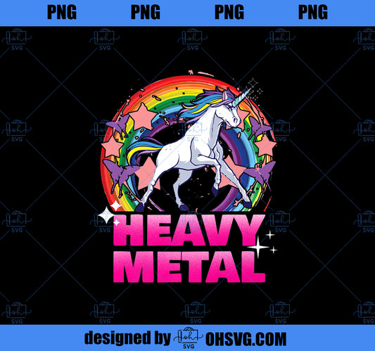 Unicorn Heavy Metal Funny Gift Premium PNG, Magic Unicorn PNG, Unicorn PNG